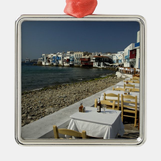 Europe, Greece, Mykonos. Views of the seaside Metal Ornament (Front)