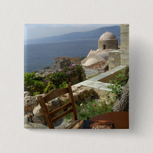 Europe, Greece, Peloponnese, Monemvasia (single 15 Cm Square Badge