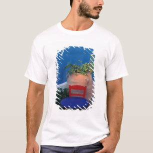 Europe, Greece, Santorini. Terrace with sea view T-Shirt