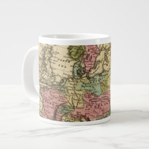 Europe Hand Coloured Atlas Map 2 Large Coffee Mug