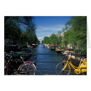 Europe, Holland, Amsterdam, yellow bicycle and