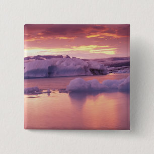 Europe, Iceland, Jokulsarlon lagoon 15 Cm Square Badge