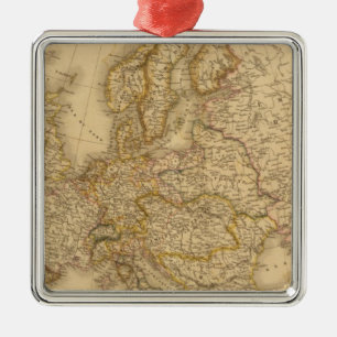 Europe in 1789 metal ornament
