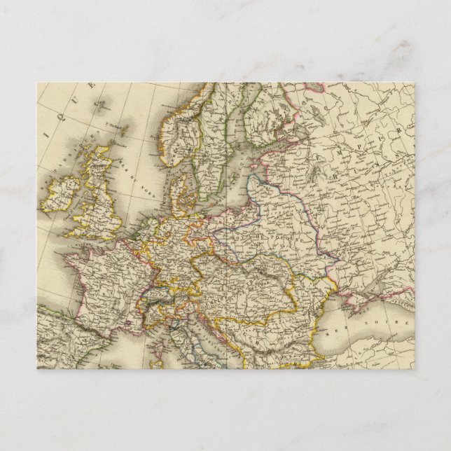 Europe in 1789 postcard (Front)
