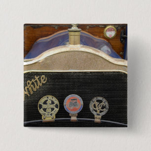Europe, Ireland, Dublin. Vintage auto, White 15 Cm Square Badge