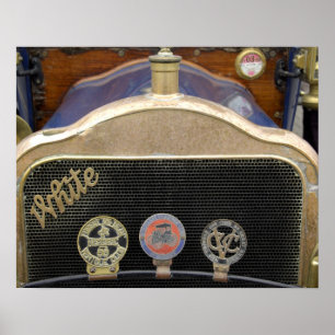 Europe, Ireland, Dublin. Vintage auto, White Poster