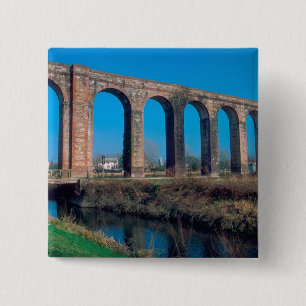 Europe, Italy. Aquaduct near Lucca. 15 Cm Square Badge