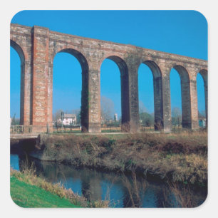 Europe, Italy. Aquaduct near Lucca. Square Sticker