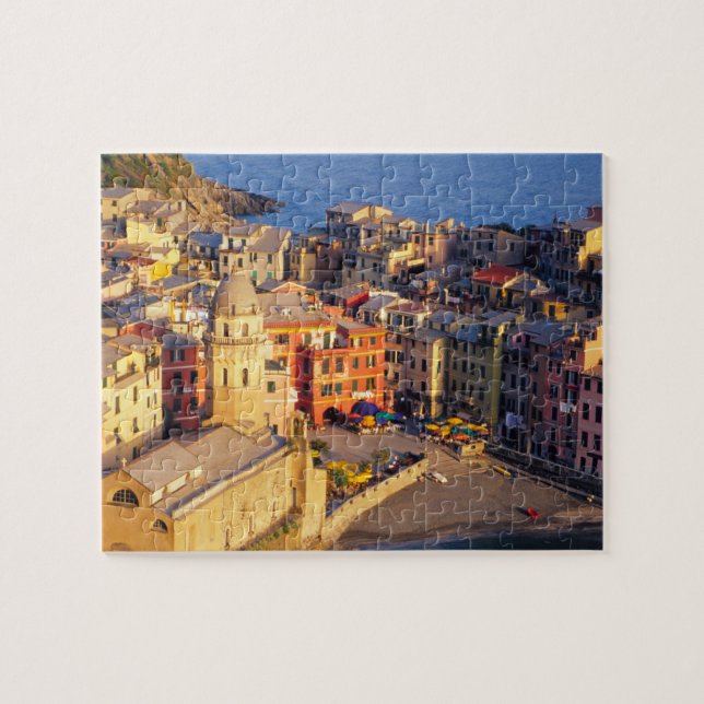 Europe, Italy, Cinque Terre. Village of Vernazza Jigsaw Puzzle (Horizontal)