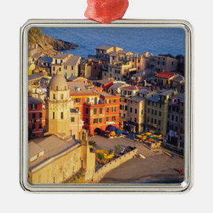 Europe, Italy, Cinque Terre. Village of Vernazza Metal Ornament