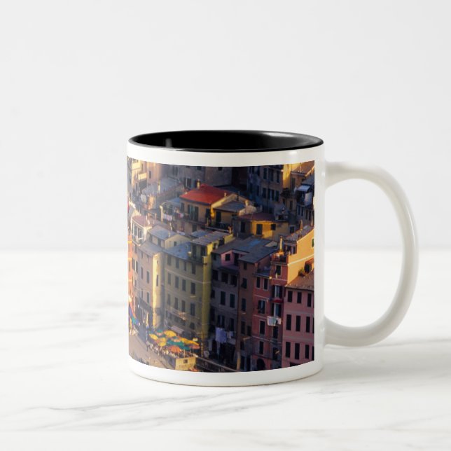 Europe, Italy, Cinque Terre. Village of Vernazza Two-Tone Coffee Mug (Right)