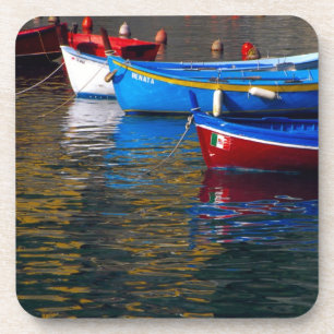 Europe, Italy, Cinque Terry, boats in Vernazza Coaster