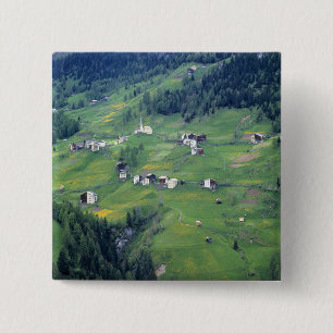 Europe, Italy, Dolomite Alps. This tiny village 15 Cm Square Badge