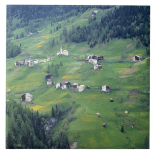 Europe, Italy, Dolomite Alps. This tiny village Ceramic Tile