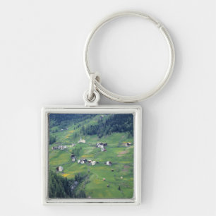 Europe, Italy, Dolomite Alps. This tiny village Key Ring