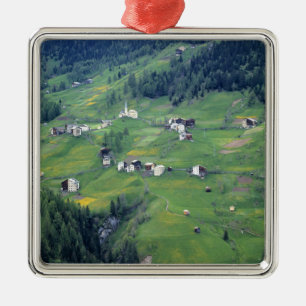 Europe, Italy, Dolomite Alps. This tiny village Metal Ornament