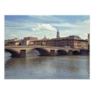Europe, Italy, Florence. The Arno River flows Photo Print
