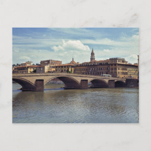 Europe, Italy, Florence. The Arno River flows Postcard