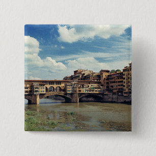 Europe, Italy, Florence. The Ponte Vecchio 15 Cm Square Badge