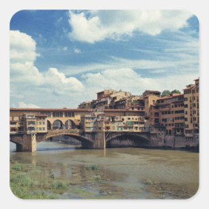 Europe, Italy, Florence. The Ponte Vecchio Square Sticker