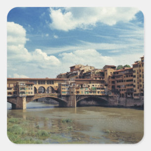 Europe, Italy, Florence. The Ponte Vecchio Square Sticker