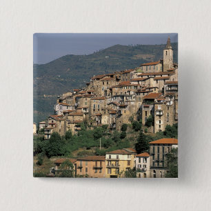 Europe, Italy, Liguria, Apricale. Riviera Di 15 Cm Square Badge