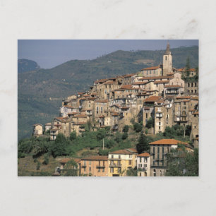 Europe, Italy, Liguria, Apricale. Riviera Di Postcard