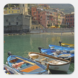 Europe, Italy, Liguria region, Cinque Terre, 2 Square Sticker