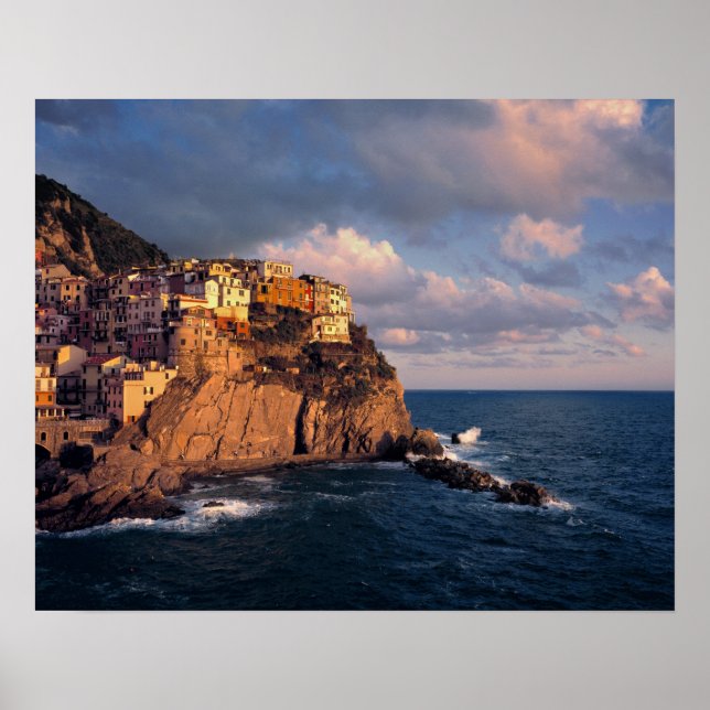 Europe, Italy, Manarola. The cliff-nestled Poster (Front)