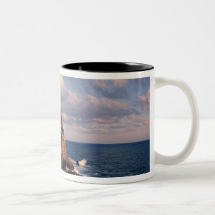 Europe, Italy, Manarola. The cliff-nestled Two-Tone Coffee Mug