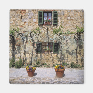 Europe, Italy, Monteriggioni. A stone house is Magnet