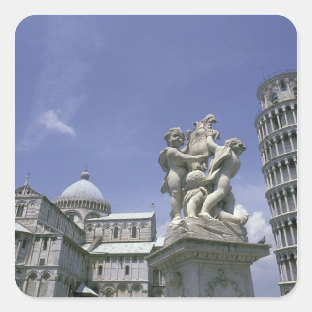 Europe, Italy, Pisa, Leaning Tower of Pisa Square Sticker (Front)