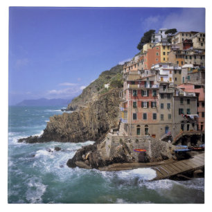 Europe, Italy, Riomaggiore. Riomaggiore is built Ceramic Tile