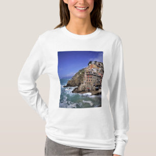 Europe, Italy, Riomaggiore. Riomaggiore is built T-Shirt