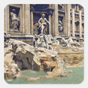 Europe, Italy, Rome. Coins litter the bottom of Square Sticker