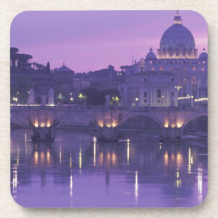Europe, Italy, Rome. St. Peter's and Ponte Sant Coaster