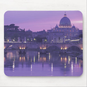 Europe, Italy, Rome. St. Peter's and Ponte Sant Mouse Pad