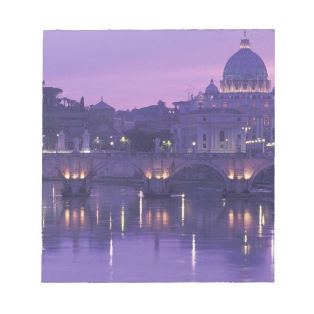 Europe, Italy, Rome. St. Peter's and Ponte Sant Notepad (Front)