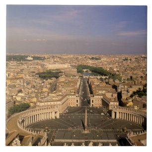 Europe, Italy, Rome, The Vatican. View from St. Tile