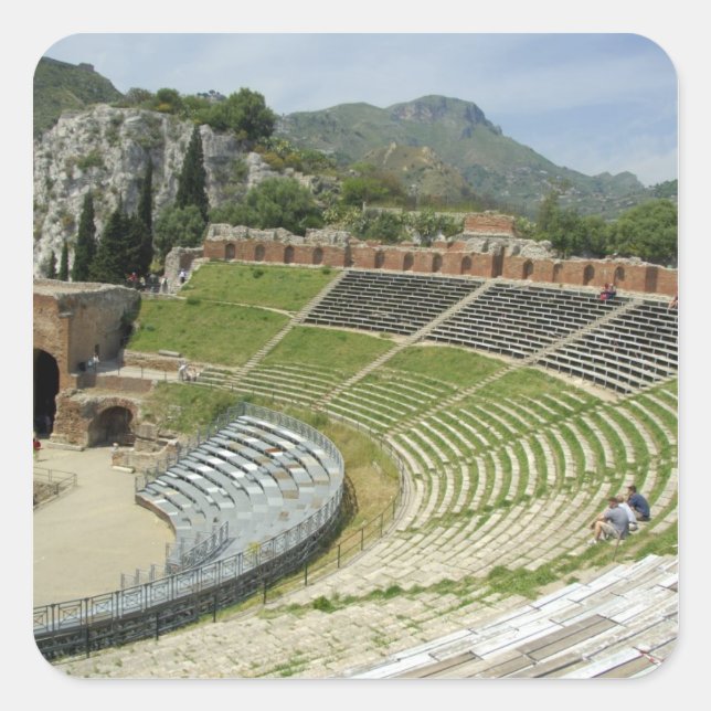 Europe, Italy, Sicily, Taormina. 3rd century Square Sticker (Front)