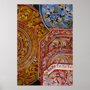 Europe, Italy, Sicily, Taormina. Traditional 2 Poster