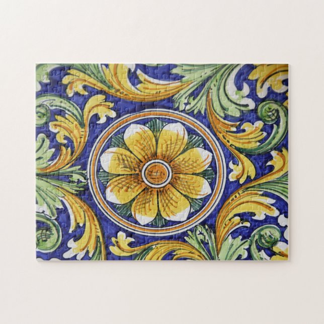 Europe, Italy, Sicily, Taormina. Traditional 4 Jigsaw Puzzle (Horizontal)