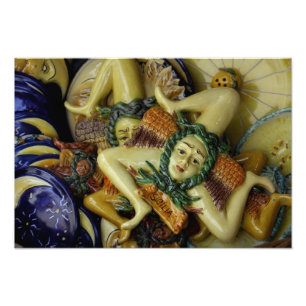 Europe, Italy, Sicily, Taormina. Traditional 7 Photo Print