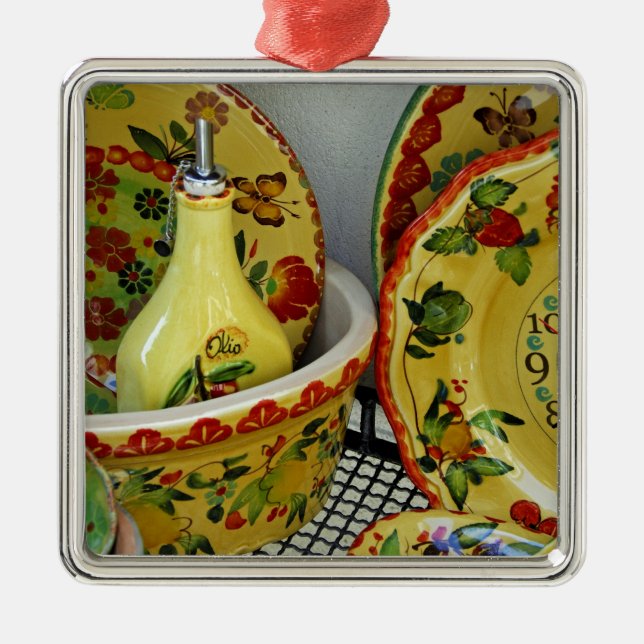 Europe, Italy, Sicily, Taormina. Traditional 8 Metal Ornament (Front)