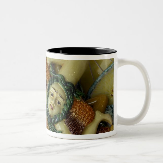 Europe, Italy, Sicily, Taormina. Traditional 9 Two-Tone Coffee Mug (Right)