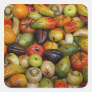 Europe, Italy, Sicily, Taormina. Traditional Square Sticker