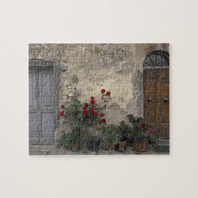 Europe, Italy, Tuscany, Chianti, Tuscan doorway; Jigsaw Puzzle (Horizontal)