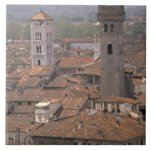 Europe, Italy, Tuscany, Lucca, Town panorama Ceramic Tile