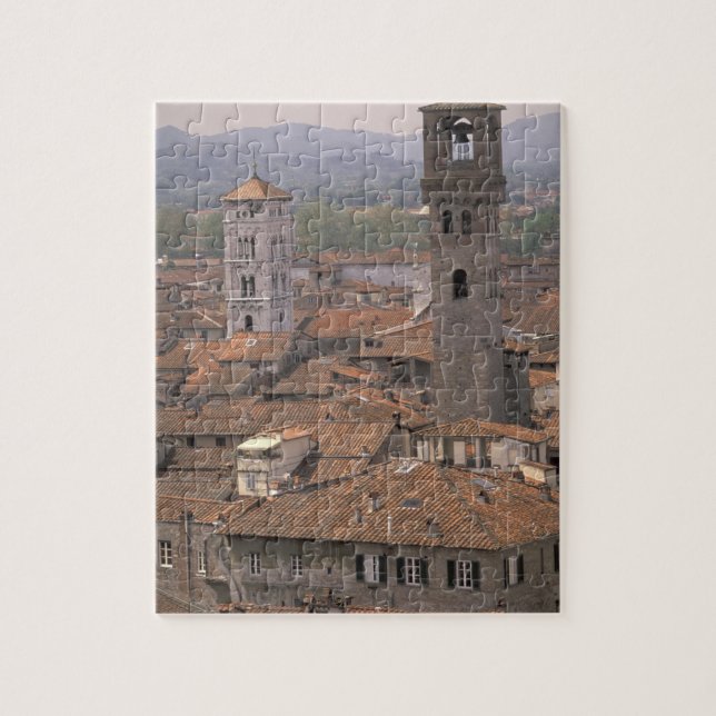 Europe, Italy, Tuscany, Lucca, Town panorama Jigsaw Puzzle (Vertical)