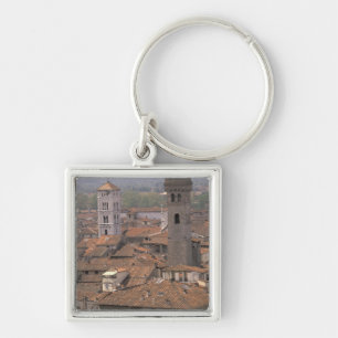 Europe, Italy, Tuscany, Lucca, Town panorama Key Ring